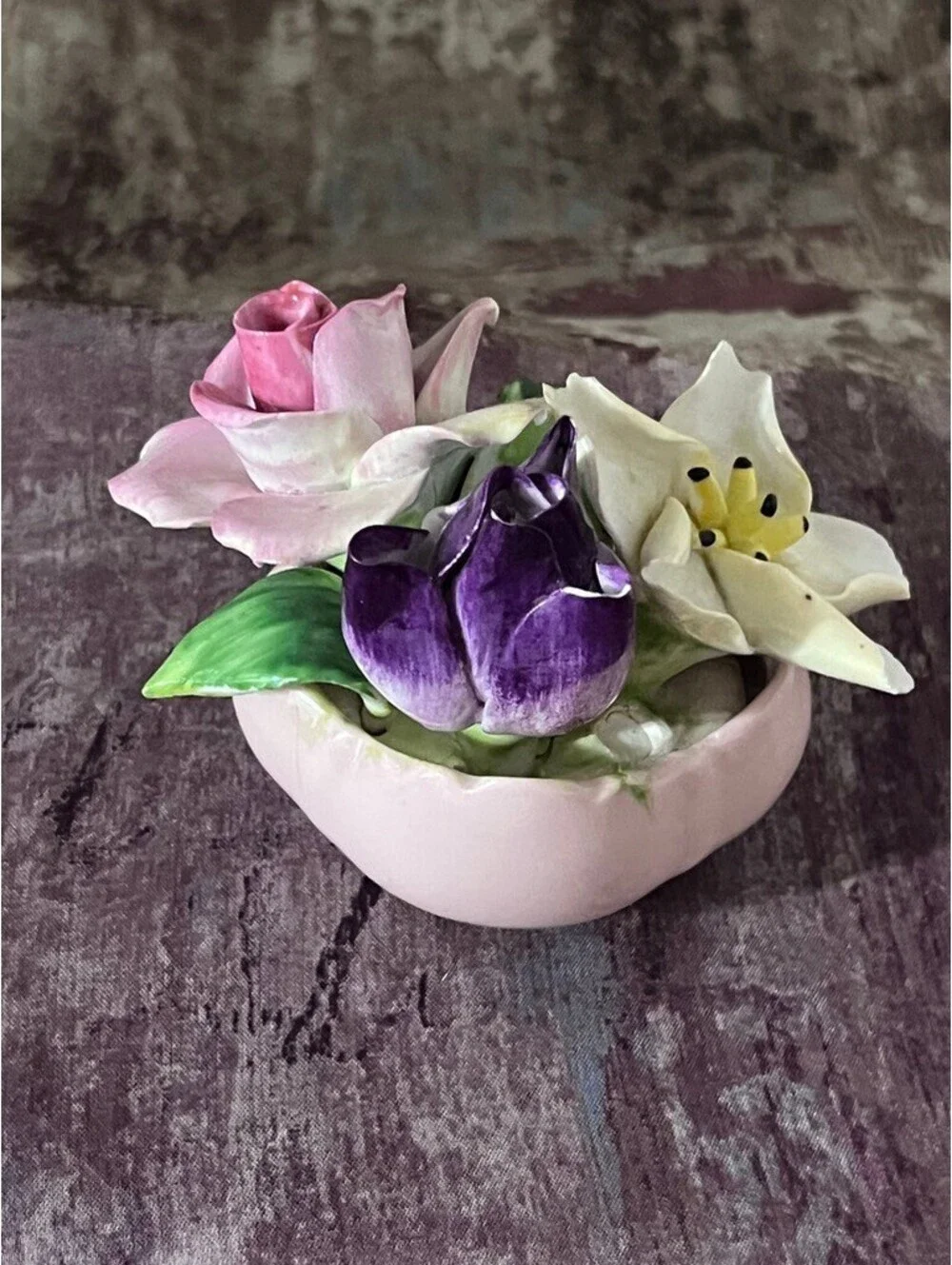 Vintage Staffordshire Floral Porcelain Miniature Bouquet